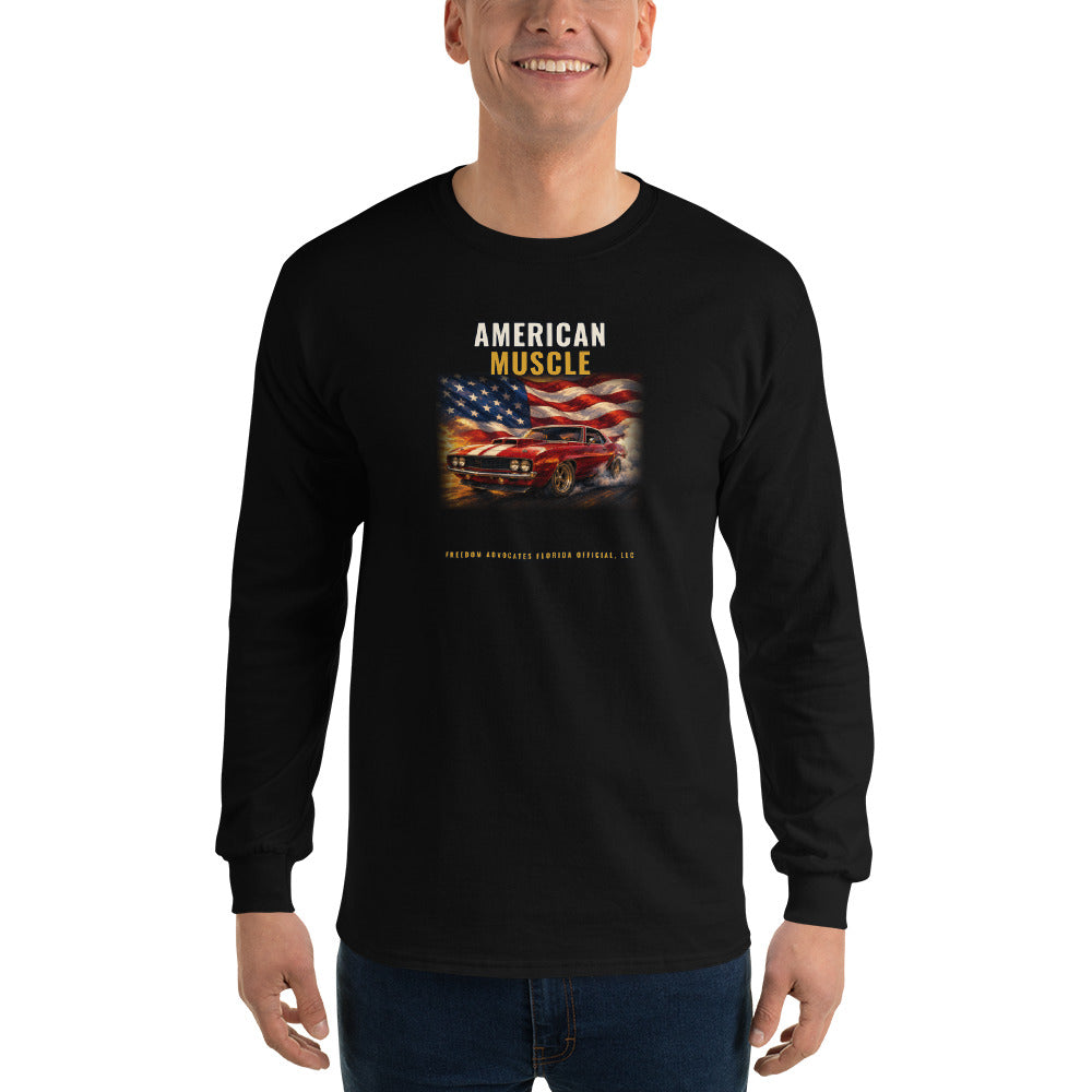 American Muscle - Long Sleeve Tee in Black - Gildan 2400 long sleeve - Freedom Advocates Florida Official, LLC