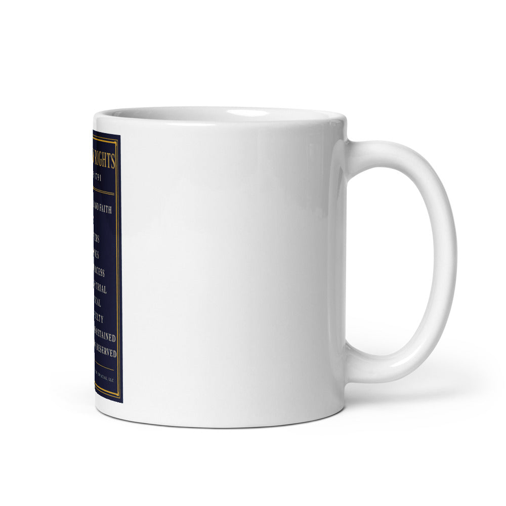 The Bill of Rights 1791 printed on an 11 oz white glossy mug - Freedom Advocates Florida Official, LLC
