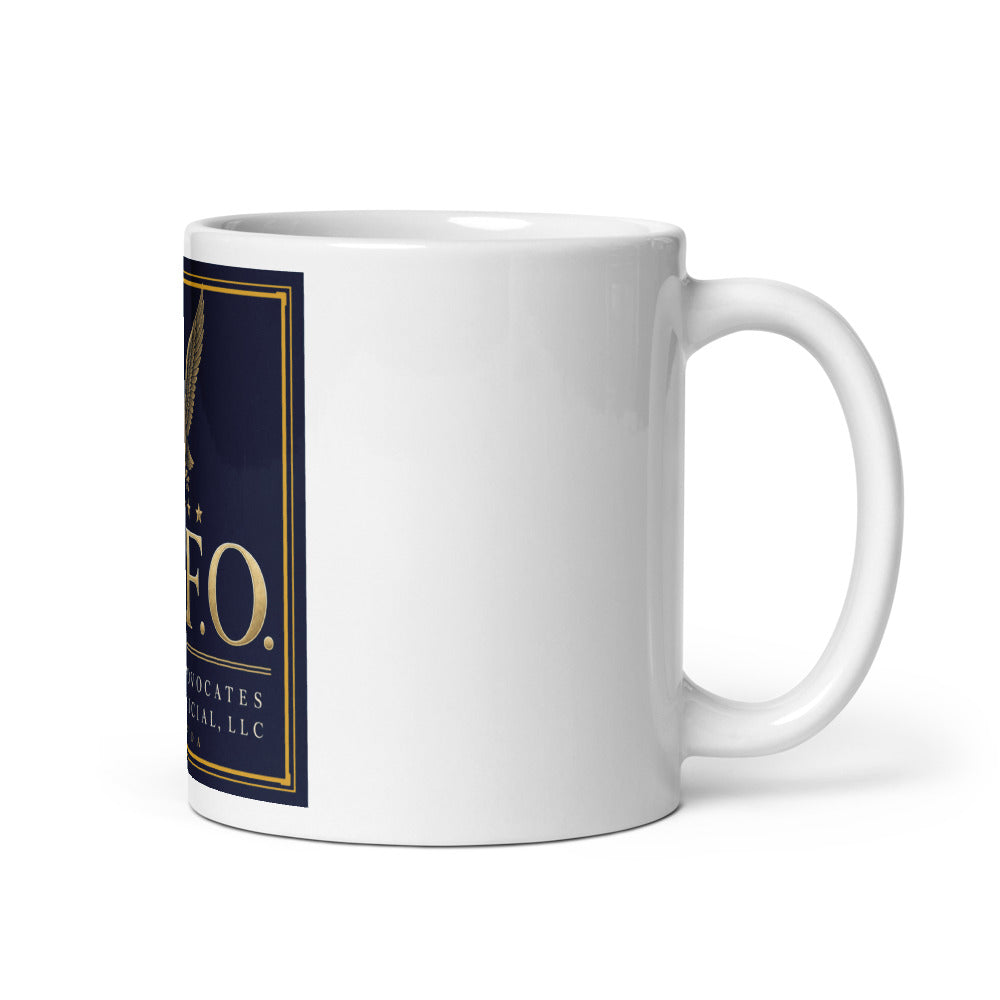F.A.F.O. Crest printed on an 11 oz white glossy mug - Freedom Advocates Florida Official, LLC
