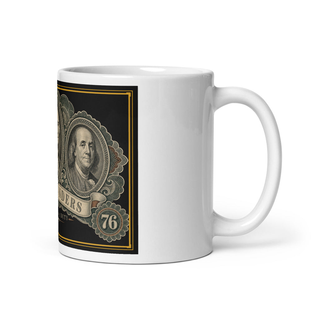 The Founders, Liberty Is A Duty printed on an 11 oz white glossy mug - Freedom Advocates Florida Official, LLC