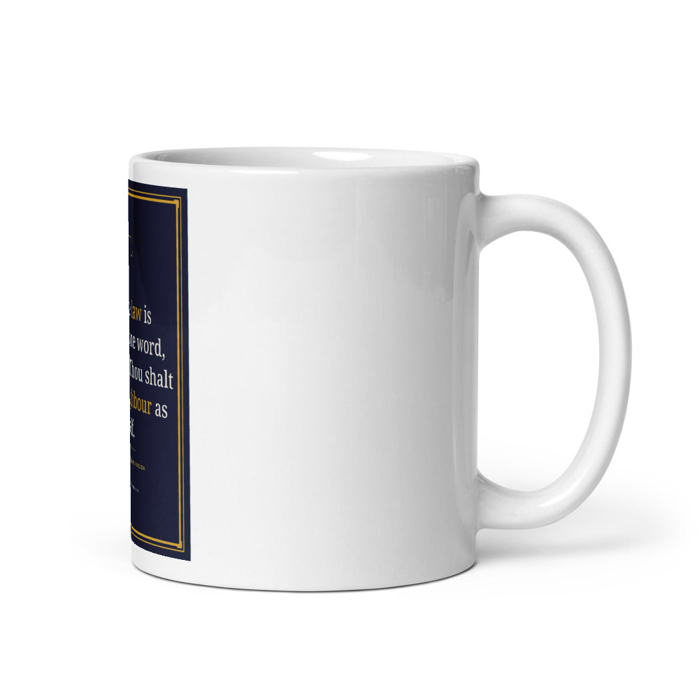 Galatians 5:14 printed on an 11 oz white glossy mug - Freedom Advocates Florida Official, LLC