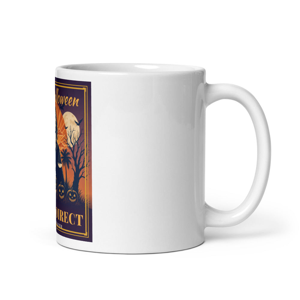 Happy Halloween, Justice Direct printed on an 11 oz white glossy mug - Freedom Advocates Florida Official, LLC