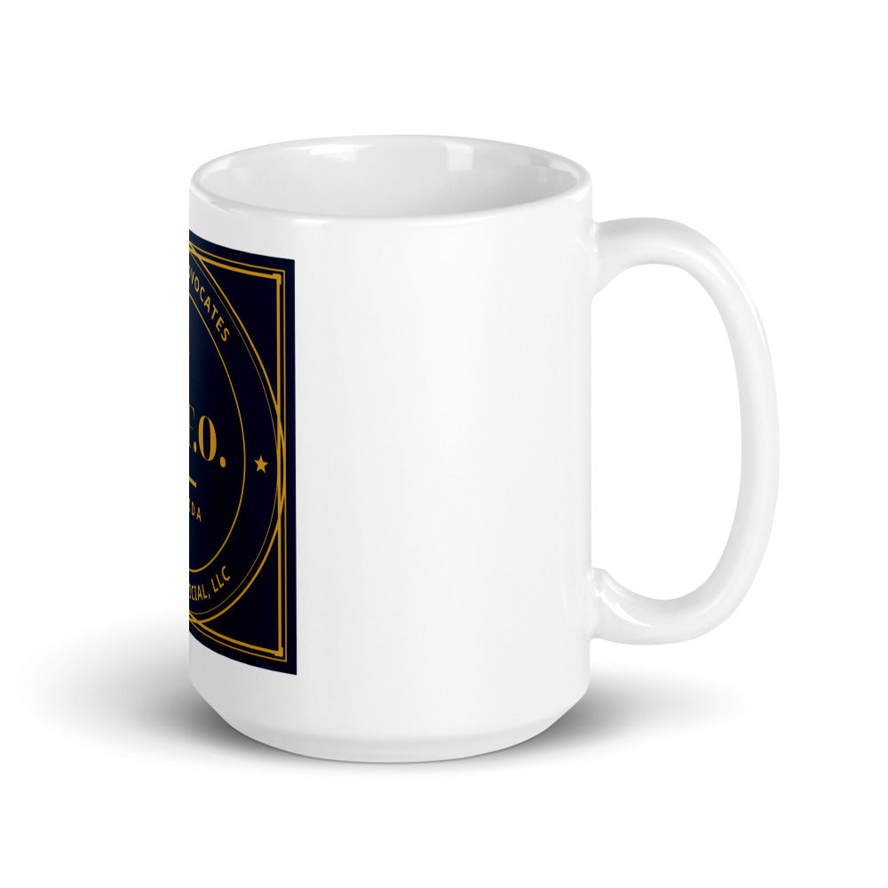 F.A.F.O. Badge printed on a 15 oz white glossy mug - Freedom Advocates Florida Official, LLC