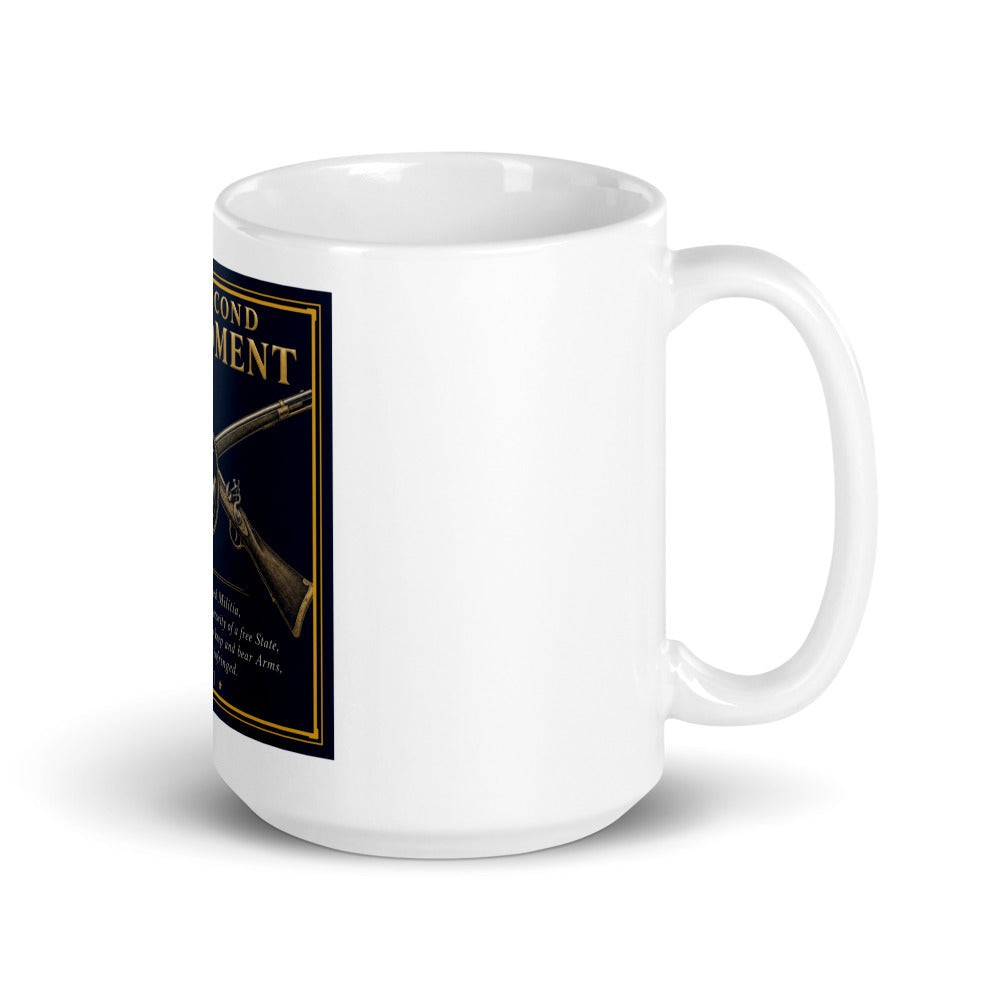 The Second Amendment 1791 printed on a 15 oz white glossy mug - Freedom Advocates Florida Official, LLC